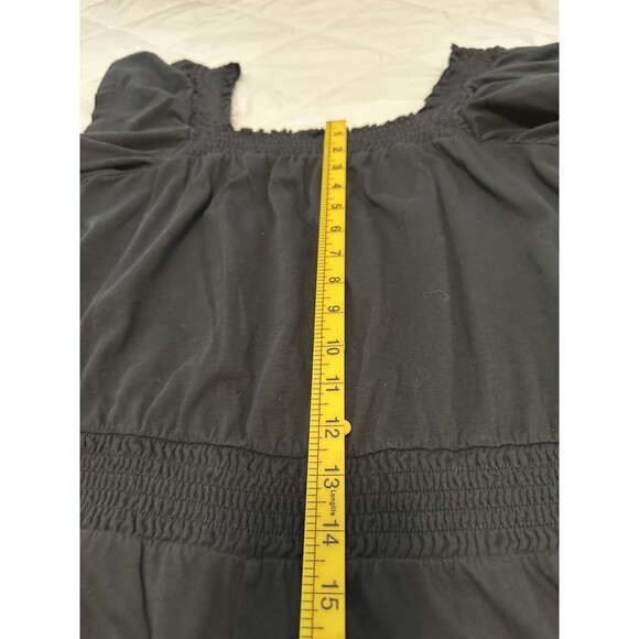 J. Crew Factory Smocked Black Short Sleeve Romper S - Picture 8 of 14